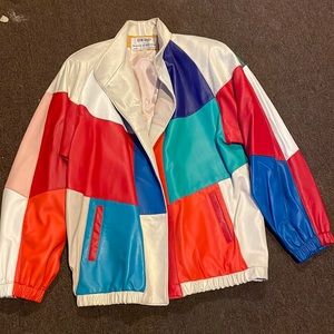 Vintage multicolor leather jacket.DERO by Rocco D’Amelio